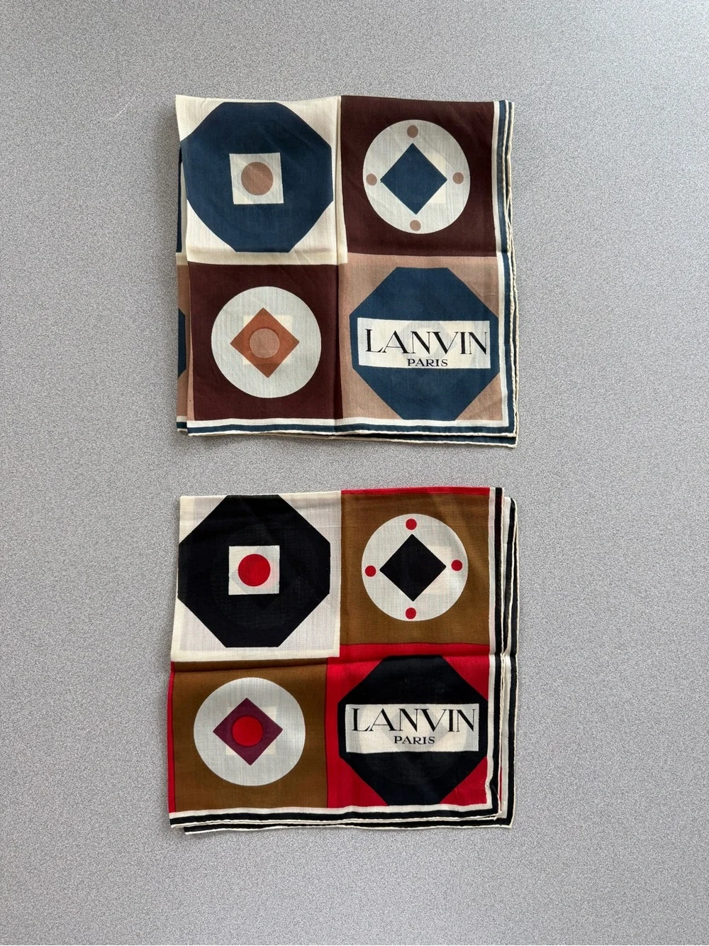 Lot of 2 Vintage Lanvin Paris Scarves